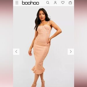 Boohoo Frill Hem midi dress